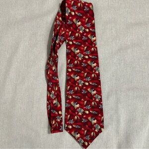Gilda's Club 100% silk necktie, SNL, vintage, red swirl, office, business